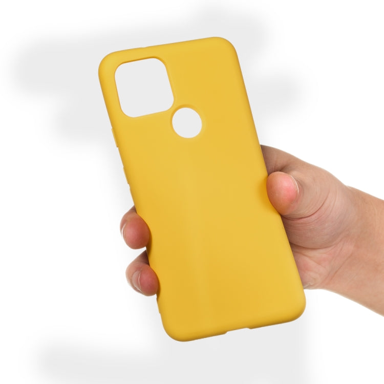 For Google Pixel 5 Pure Color Liquid Silicone Shockproof Full Coverage Case(Yellow) - Google Cases by buy2fix | Online Shopping UK | buy2fix