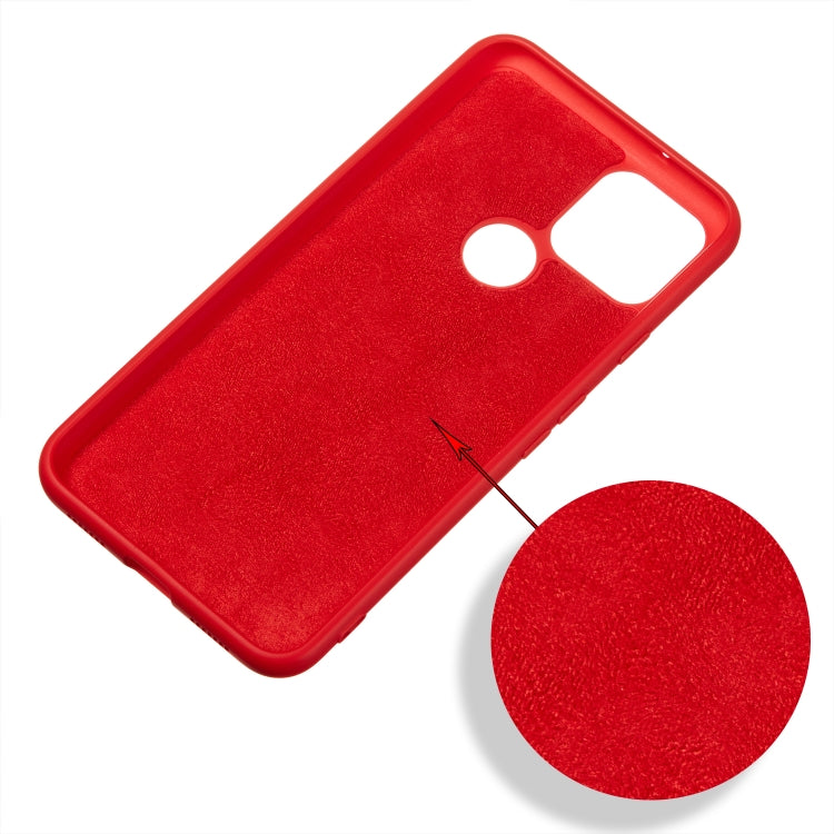 For Google Pixel 5 Pure Color Liquid Silicone Shockproof Full Coverage Case(Red) - Google Cases by buy2fix | Online Shopping UK | buy2fix