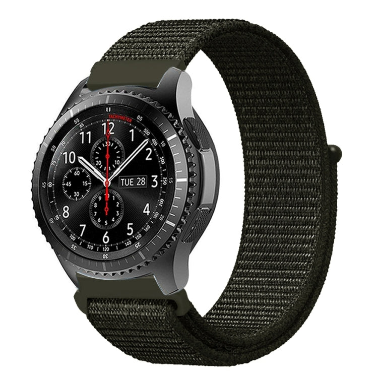 For Samsung Galaxy Watch 42mm Nylon Braided Watch Band(ArmyGreen) - Watch Bands by buy2fix | Online Shopping UK | buy2fix
