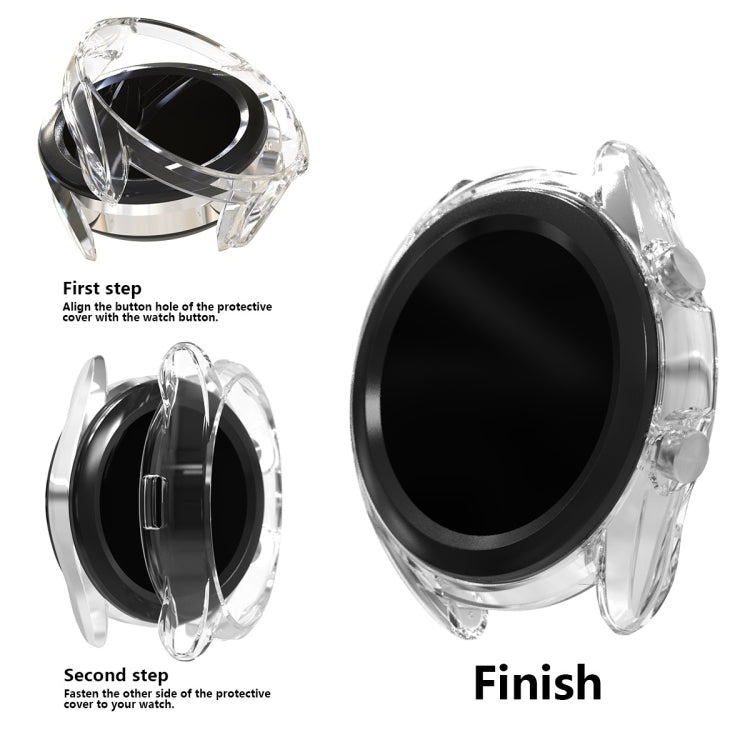 For Samsung Galaxy Watch 3 41mm Electroplating Hollow Half-pack TPU Protective Case(Transparent) - Watch Cases by ENKAY | Online Shopping UK | buy2fix
