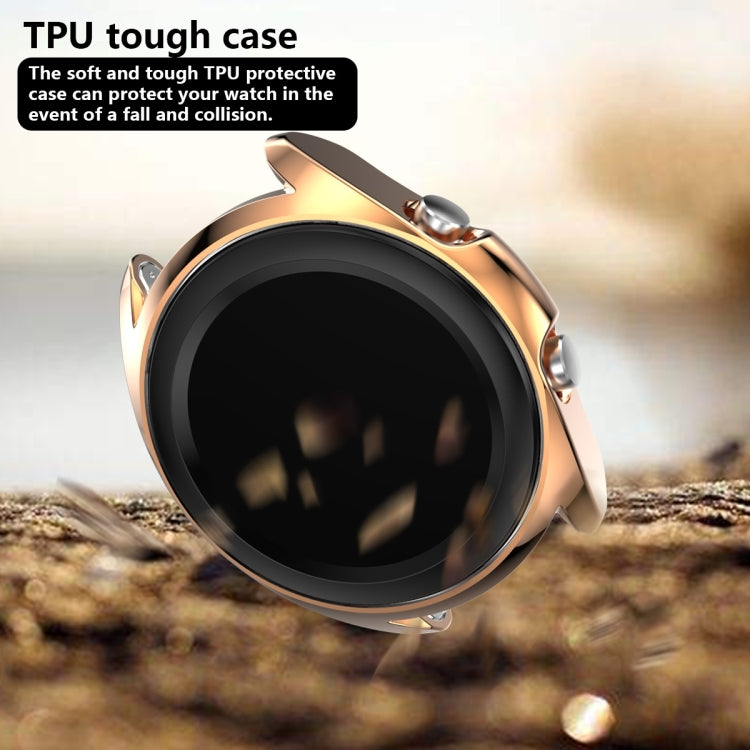 For Samsung Galaxy Watch 3 45mm Electroplating Hollow Half-pack TPU Protective Case(Rose Gold) - Watch Cases by ENKAY | Online Shopping UK | buy2fix