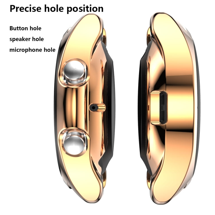 For Samsung Galaxy Watch 3 45mm Electroplating Hollow Half-pack TPU Protective Case(Rose Gold) - Watch Cases by ENKAY | Online Shopping UK | buy2fix