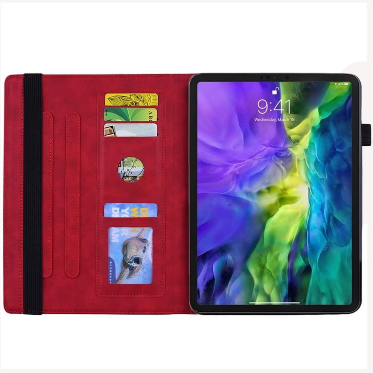 For iPad Air 11 2024 / Air 2022 / 2020 10.9 Calf Texture Embossed Horizontal Flip Leather Case with Holder & Card Slots & Photo Frame(Red) - iPad Air (2022) / (2020) 10.9 Cases by buy2fix | Online Shopping UK | buy2fix