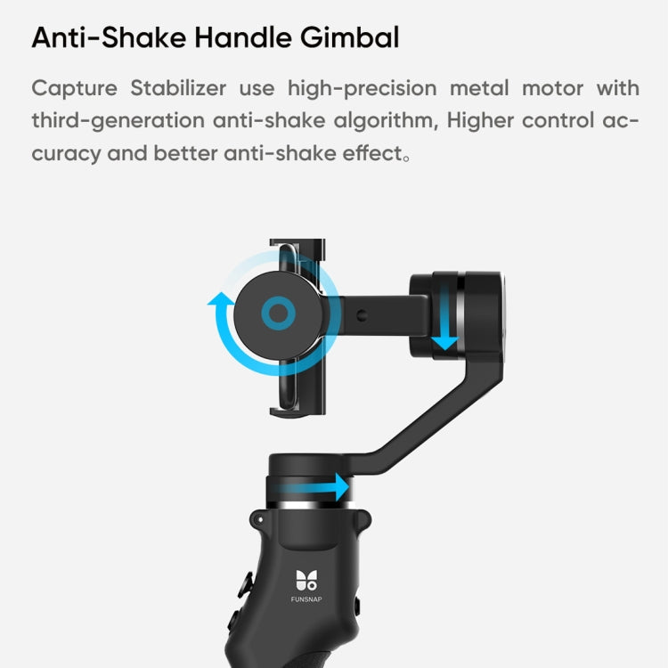 Funsnap Capture1 Outdoor Live Video Triaxial Handheld Gimbal Shooting Stabilizer(Black) - Handheld Gimbals by buy2fix | Online Shopping UK | buy2fix