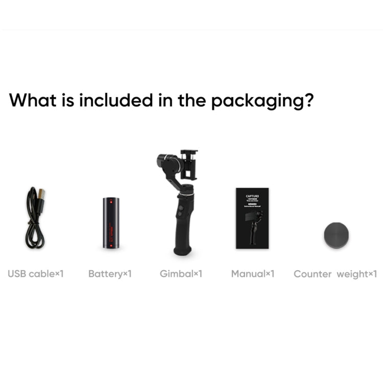 Funsnap Capture1 Outdoor Live Video Triaxial Handheld Gimbal Shooting Stabilizer(Black) by buy2fix