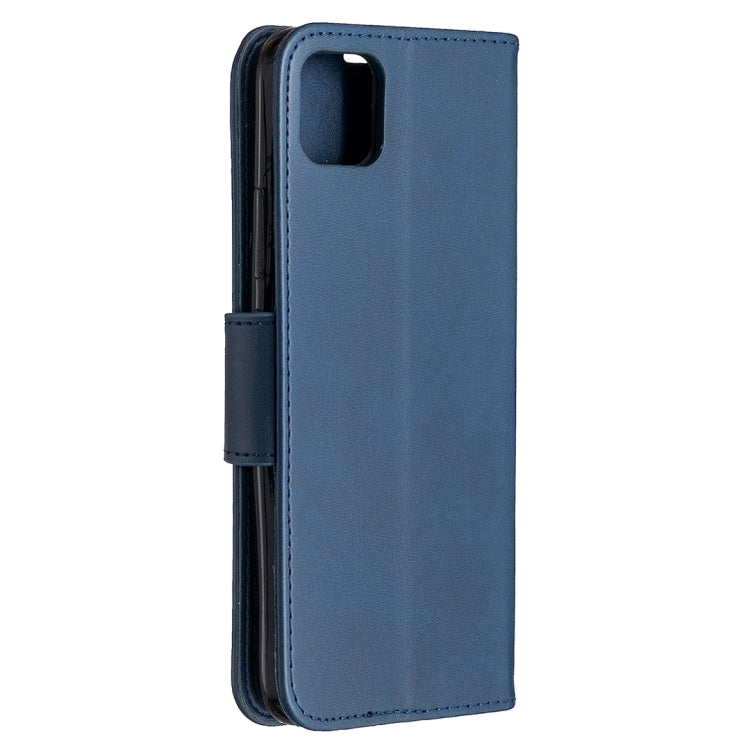 For OPPO Realme C11 Retro Lambskin Texture Pure Color Horizontal Flip PU Leather Case, with Holder & Card Slots & Wallet & Lanyard(Blue) - Realme Cases by buy2fix | Online Shopping UK | buy2fix
