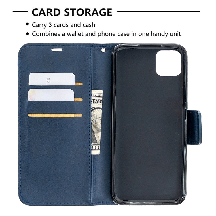 For OPPO Realme C11 Retro Lambskin Texture Pure Color Horizontal Flip PU Leather Case, with Holder & Card Slots & Wallet & Lanyard(Blue) - Realme Cases by buy2fix | Online Shopping UK | buy2fix