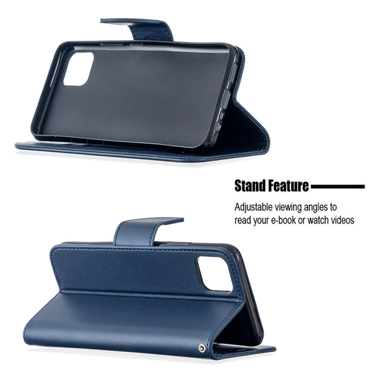For OPPO Realme C11 Retro Lambskin Texture Pure Color Horizontal Flip PU Leather Case, with Holder & Card Slots & Wallet & Lanyard(Blue) - Realme Cases by buy2fix | Online Shopping UK | buy2fix