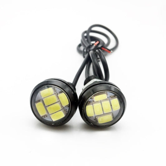 10 PCS 23mm 6LEDs SMD-5730 DC9-80V Motorcycle Eagle Eye Light(White Light) by buy2fix
