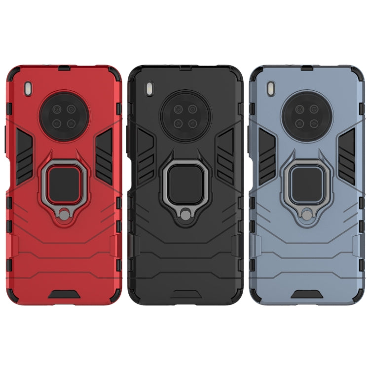 For Huawei Y9a PC + TPU Shockproof Protective Case with Magnetic Ring Holder(Red) by buy2fix