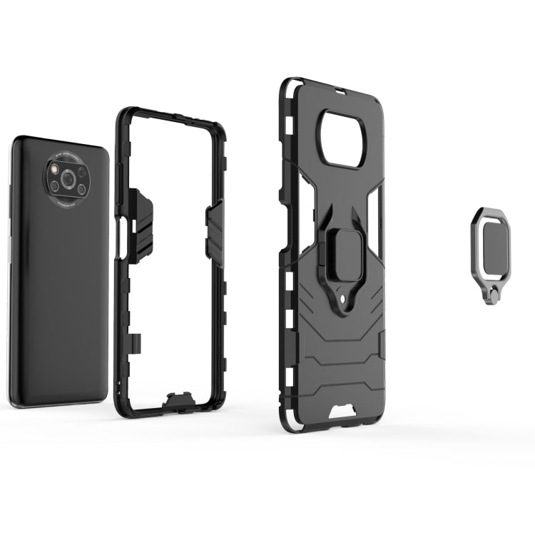 For Xiaomi Poco X3 NFC PC + TPU Shockproof Protective Case with Magnetic Ring Holder(Navy Blue) - Xiaomi Cases by buy2fix | Online Shopping UK | buy2fix