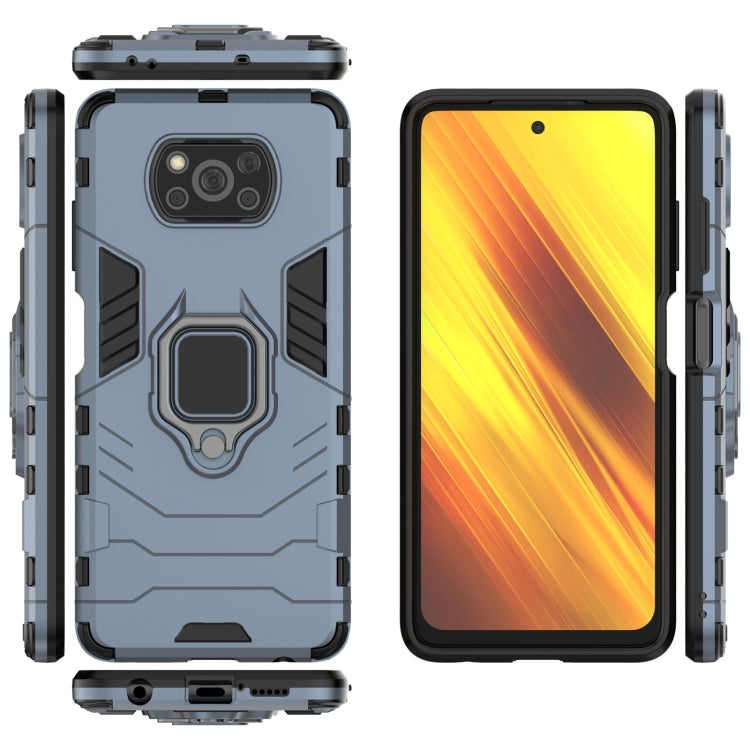 For Xiaomi Poco X3 NFC PC + TPU Shockproof Protective Case with Magnetic Ring Holder(Navy Blue) - Xiaomi Cases by buy2fix | Online Shopping UK | buy2fix