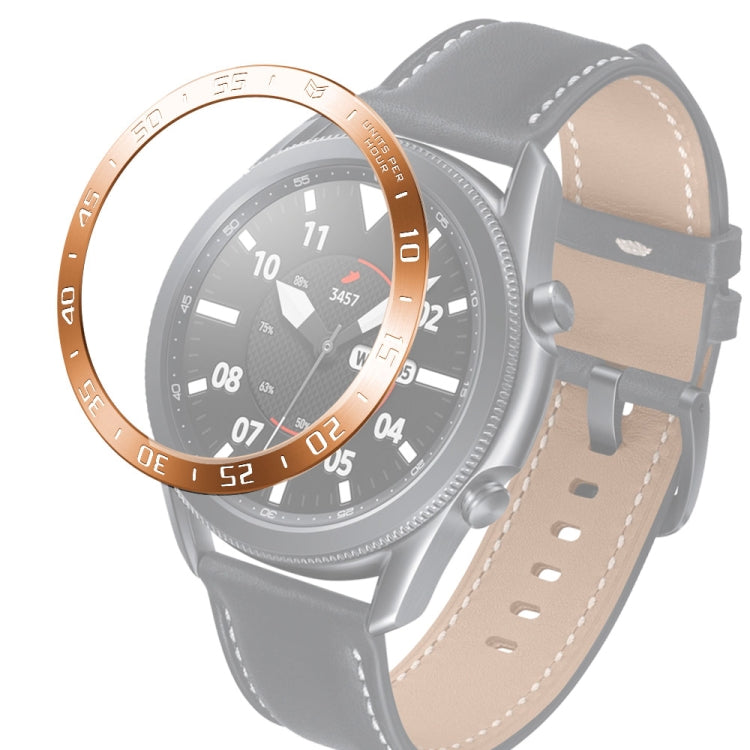 For Samsung Galaxy Watch 3 45mm Smart Watch Steel Bezel Ring, A Version(Rose Gold Ring White Letter) - Watch Cases by ENKAY | Online Shopping UK | buy2fix