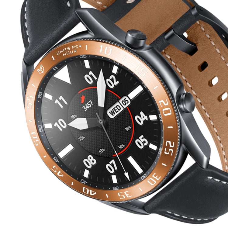 For Samsung Galaxy Watch 3 45mm Smart Watch Steel Bezel Ring, A Version(Rose Gold Ring White Letter) - Watch Cases by ENKAY | Online Shopping UK | buy2fix