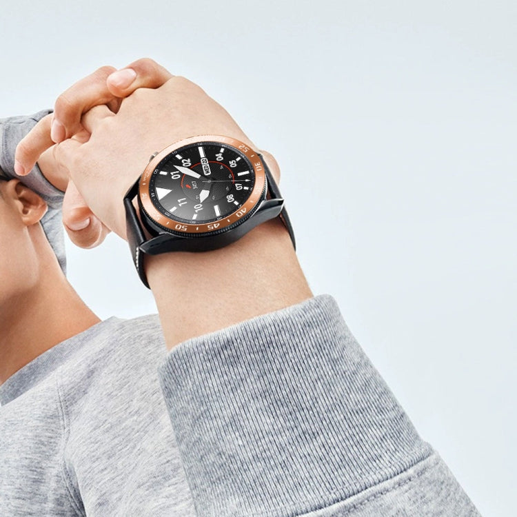 For Samsung Galaxy Watch 3 45mm Smart Watch Steel Bezel Ring, A Version(Rose Gold Ring White Letter) - Watch Cases by ENKAY | Online Shopping UK | buy2fix