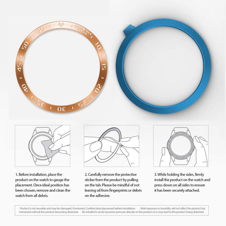 For Samsung Galaxy Watch 3 45mm Smart Watch Steel Bezel Ring, A Version(Rose Gold Ring White Letter) - Watch Cases by ENKAY | Online Shopping UK | buy2fix