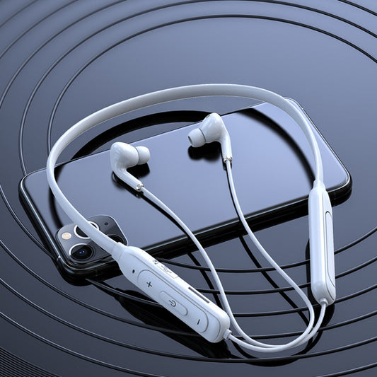 M60 8D Surround Sound Wireless Neck-mounted 5.1 Bluetooth Earphone Support TF Card MP3 Mode(White) by buy2fix