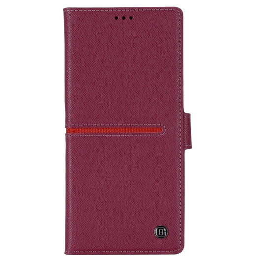 For Samsung Galaxy Note 20 GEBEI Top-grain Leather Horizontal Flip Protective Case with Holder & Card Slots & Wallet & Photo Frame(Wine Red) by GEBEI