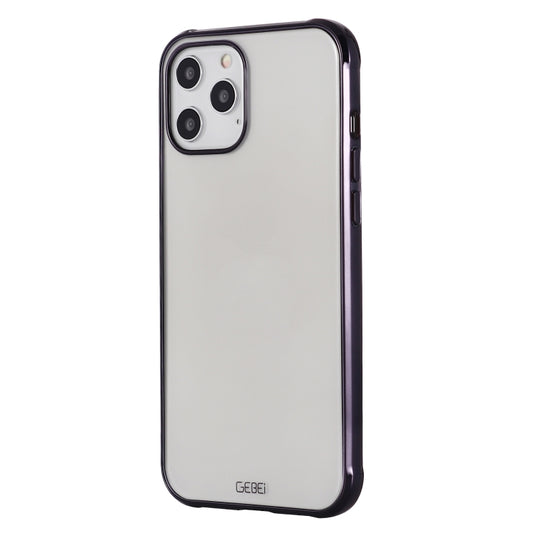 For iPhone 12 / 12 Pro GEBEI Plating TPU Shockproof Protective Case(Black) by GEBEI