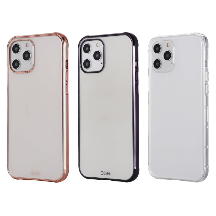 For iPhone 12 Pro Max GEBEI Plating TPU Shockproof Protective Case(Transparent) by GEBEI