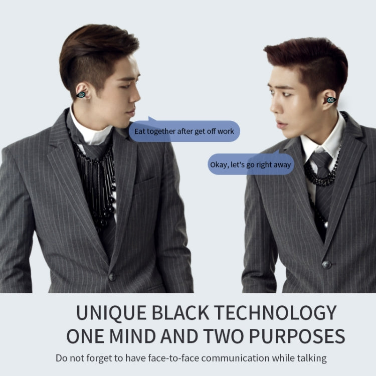 YX08 Ultra-light Ear-hook Wireless V5.0 Bluetooth Earphones Ear Clip Stereo Bluetooth Headset with Mic(Black) by buy2fix