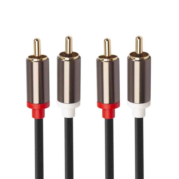 3660B 2 x RCA to 2 x RCA Gold-plated Audio Cable, Cable Length:1m(Black) - RCA Cable by buy2fix | Online Shopping UK | buy2fix
