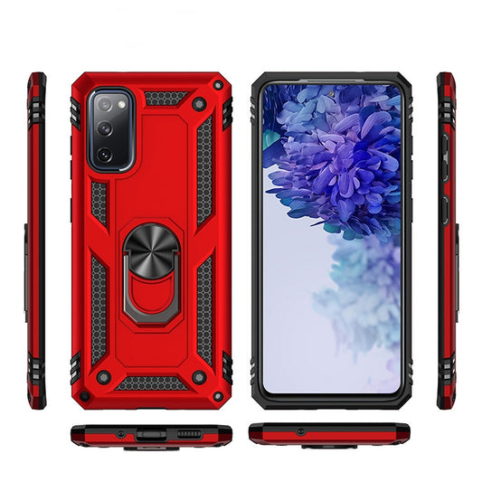 For Samsung Galaxy S20 FE 5G Shockproof TPU + PC Protective Case with 360 Degree Rotating Holder(Blue) by buy2fix