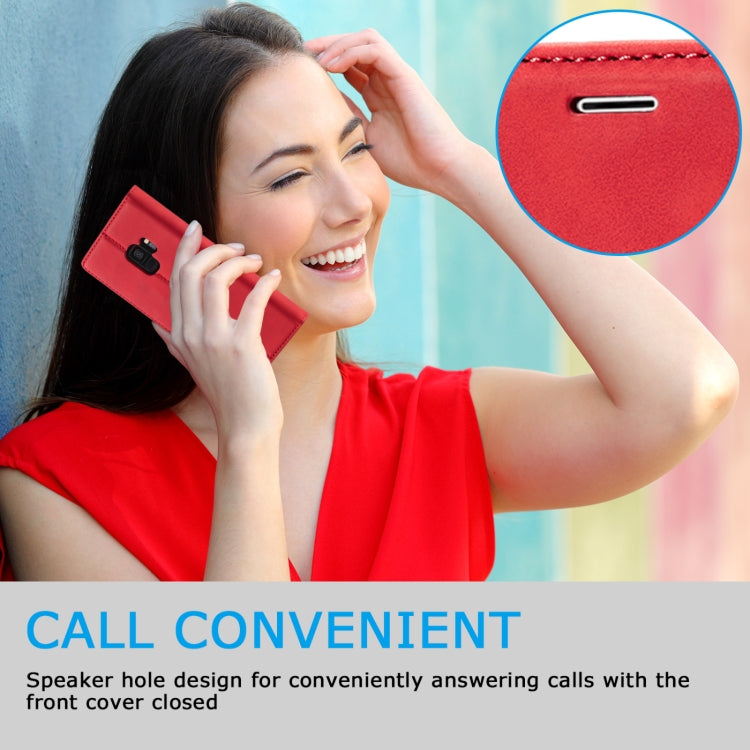 For Samsung Galaxy S9+ LC.IMEEKE Strong Magnetism Ultra-thin Horizontal Flip Shockproof Matte TPU + PU Leather Case with Holder & Card Slots & Wallet(Red) by LC.IMEEKE