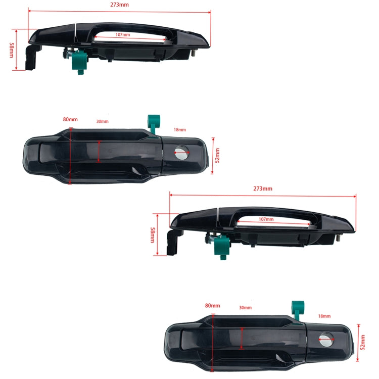 4 PCS Car Door Outside Handle 82650-3E010 for KIA Sorento 2003-2006 - Door Handles by buy2fix | Online Shopping UK | buy2fix