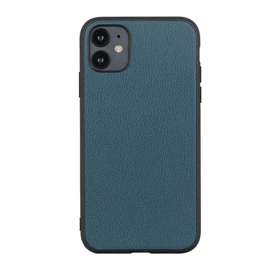 For iPhone 12 Pro Max Bead Texture Genuine Leather Protective Case(Green) by buy2fix