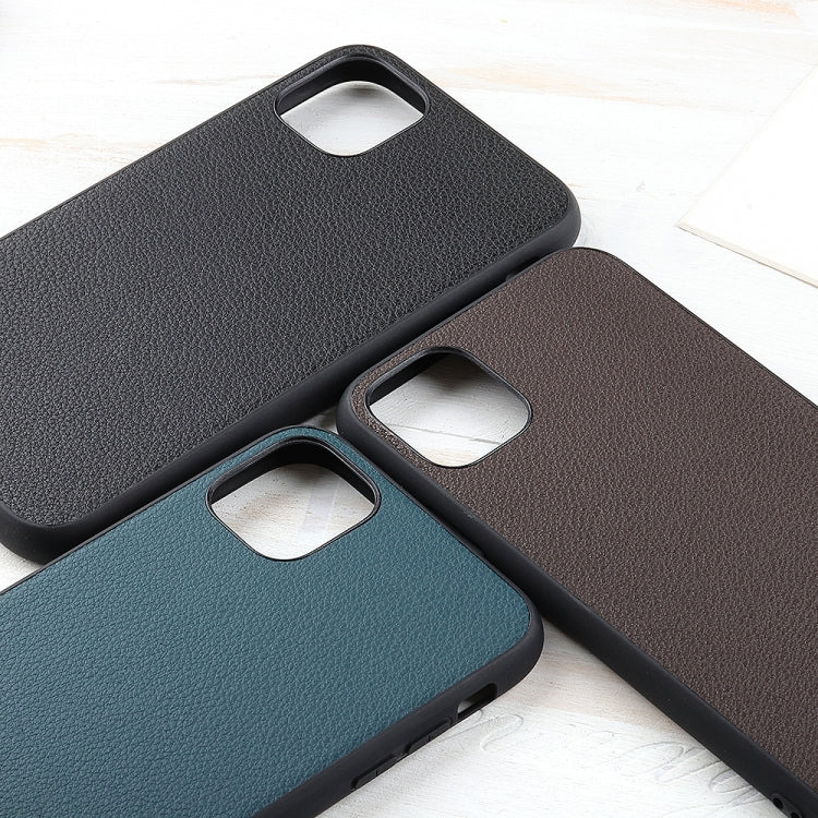 For iPhone 12 Pro Max Bead Texture Genuine Leather Protective Case(Green) - iPhone 12 Pro Max Cases by buy2fix | Online Shopping UK | buy2fix