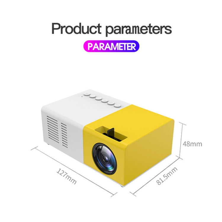 J9 1920x1080P 15 ANSI Portable Home Theater Mini LED HD Digital Projector, Basic Version, US Plug(Yellow White) by buy2fix