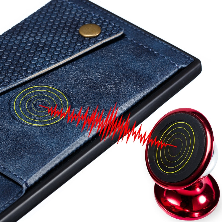 For OnePlus 8T Double Buckle PU + TPU Shockproof Magnetic Protective Case with Card Slots & Holder(Blue) - OnePlus Cases by buy2fix | Online Shopping UK | buy2fix
