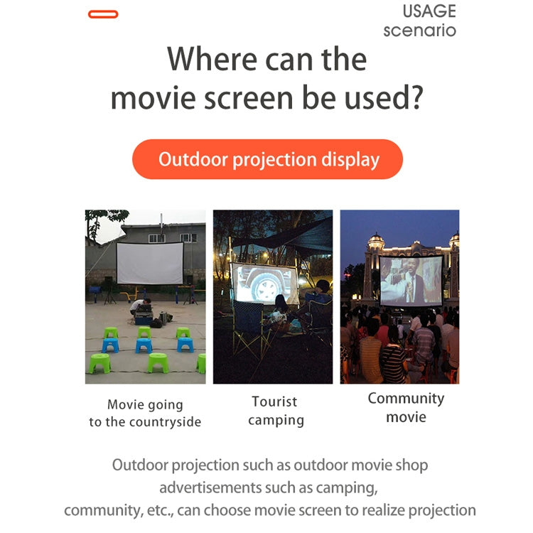 Simple Folding High Density Polyester Projector Film Curtain, Size:100 inch (4:3) Projection Area: 203x152cm - Film Curtains by buy2fix | Online Shopping UK | buy2fix
