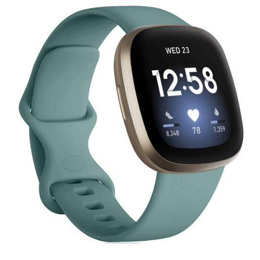 For Fitbit Versa 3 / Sense Silicone Watch Band, Size: S(Pine Needle Green) by buy2fix
