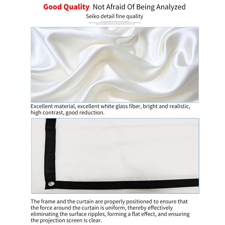 Simple Folding Thin Polyester Projector Film Curtain, Size:60 inch (4:3) Projection Area: 120x90cm - Film Curtains by buy2fix | Online Shopping UK | buy2fix