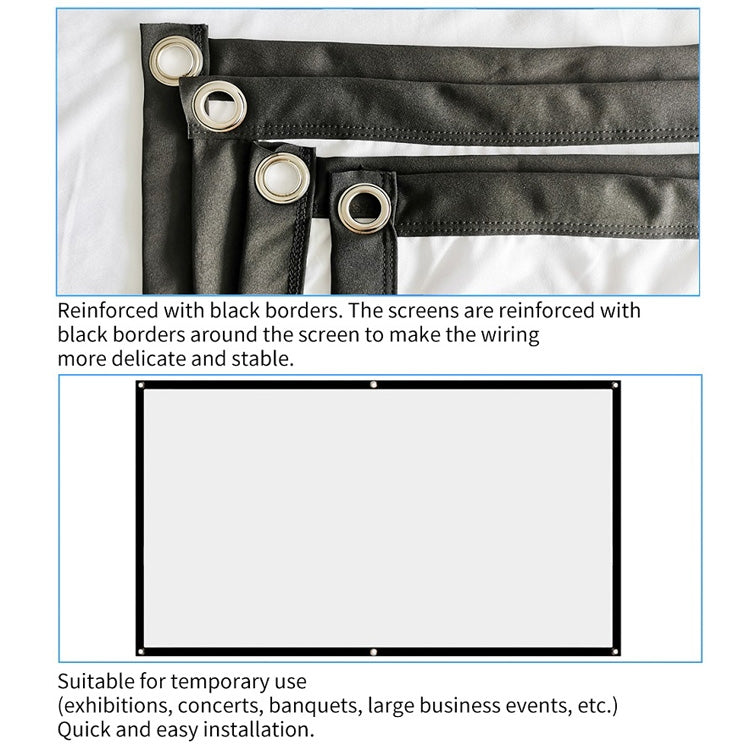 Simple Folding Thin Polyester Projector Film Curtain, Size:60 inch (4:3) Projection Area: 120x90cm - Film Curtains by buy2fix | Online Shopping UK | buy2fix
