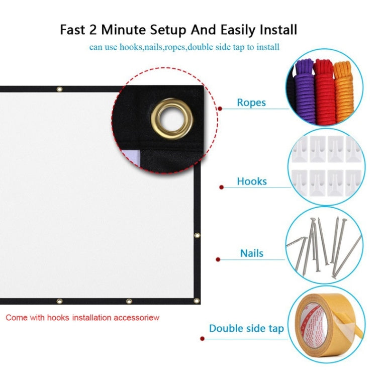 Simple Folding Thin Polyester Projector Film Curtain, Size:72 inch (16:9) Projection Area: 159x90cm - Film Curtains by buy2fix | Online Shopping UK | buy2fix
