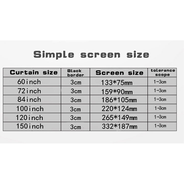 Simple Folding Thin Polyester Projector Film Curtain, Size:72 inch (16:9) Projection Area: 159x90cm - Film Curtains by buy2fix | Online Shopping UK | buy2fix