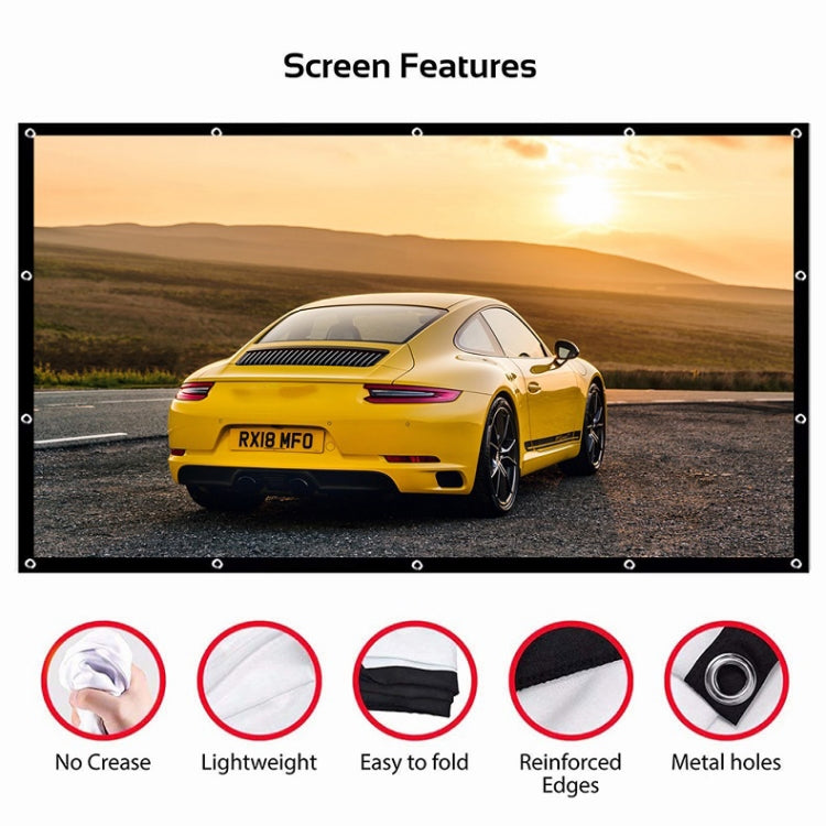 Simple Folding Thin Polyester Projector Film Curtain, Size:100 inch (4:3) Projection Area: 205x148cm - Film Curtains by buy2fix | Online Shopping UK | buy2fix