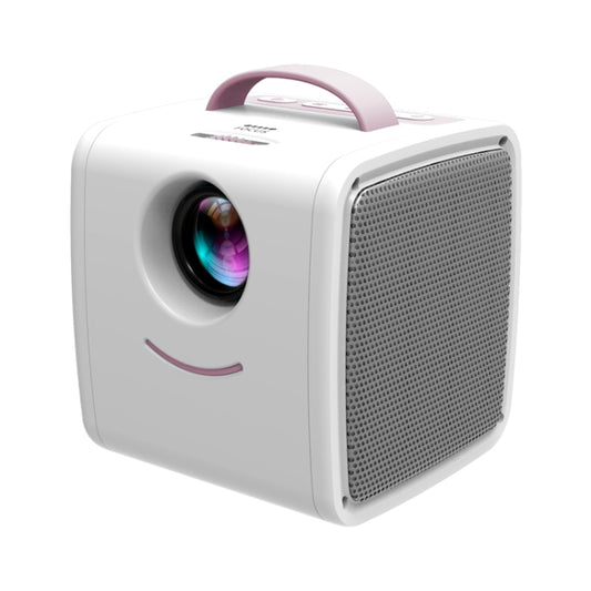 Q2 LED 1080P Mini Portable Projector Children Projector, Plug Type:UK Plug(Pink White) by buy2fix