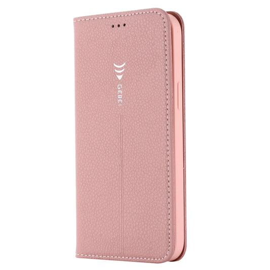 For iPhone 12 Pro Max GEBEI PU+TPU Horizontal Flip Protective Case with Holder & Card Slots(Rose Gold) by GEBEI