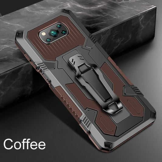 For Xiaomi Poco X3 / Poco X3 FNC / X3 Pro Armor Warrior Shockproof PC + TPU Protective Case(Coffee) by buy2fix