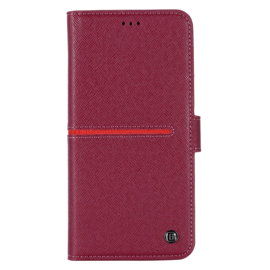 For iPhone 12 Pro Max GEBEI Top-grain Leather Horizontal Flip Protective Case with Holder & Card Slots & Wallet & Photo Frame(Wine Red) by GEBEI