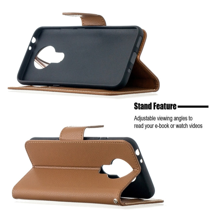 For Nokia 3.4 Litchi Texture Pure Color Horizontal Flip Leather Case with Holder & Card Slots & Wallet & Lanyard(Brown) - Nokia Cases by buy2fix | Online Shopping UK | buy2fix