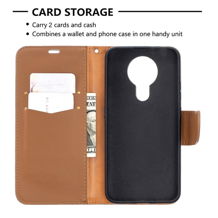 For Nokia 3.4 Litchi Texture Pure Color Horizontal Flip Leather Case with Holder & Card Slots & Wallet & Lanyard(Brown) - Nokia Cases by buy2fix | Online Shopping UK | buy2fix