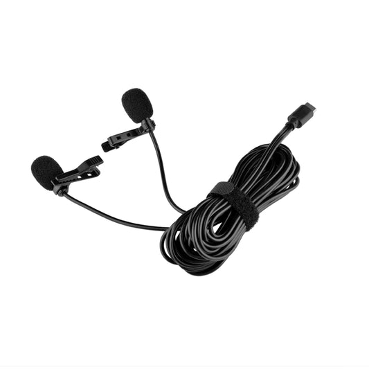 YELANGU MY3 Type-C Interface Live Broadcast Interview Mobile Phone Double Clip Lavalier Microphone, Length: 2.5m by YELANGU