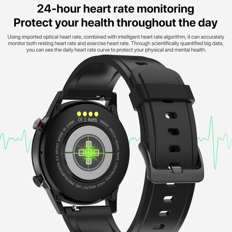 1.3 inch Touch Screen Dual-mode Bluetooth Smart Watch, Support Sleep Monitor / Heart Rate Monitor / Blood Pressure Monitoring(Black Silicone Strap) - Smart Watches by buy2fix | Online Shopping UK | buy2fix