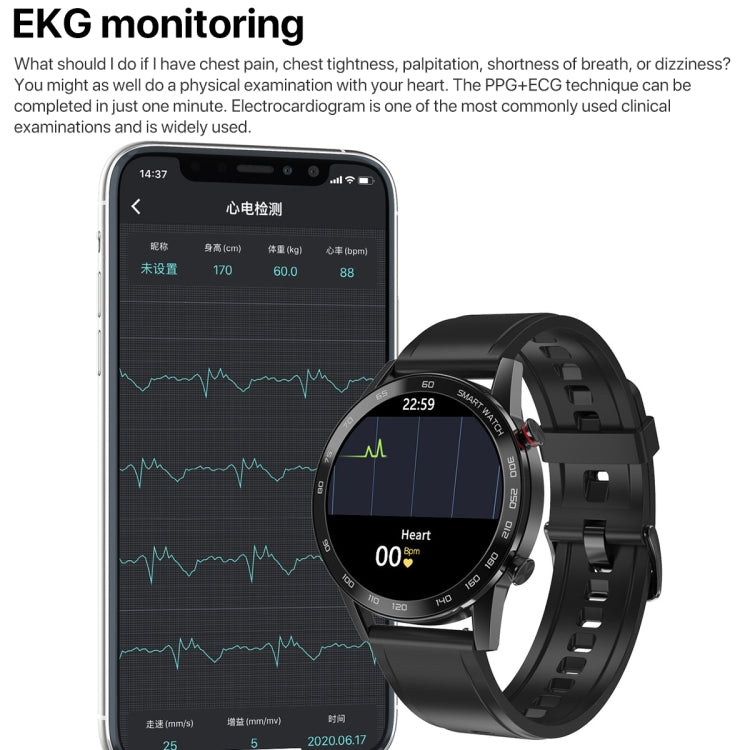 1.3 inch Touch Screen Dual-mode Bluetooth Smart Watch, Support Sleep Monitor / Heart Rate Monitor / Blood Pressure Monitoring(Black Silicone Strap) - Smart Watches by buy2fix | Online Shopping UK | buy2fix