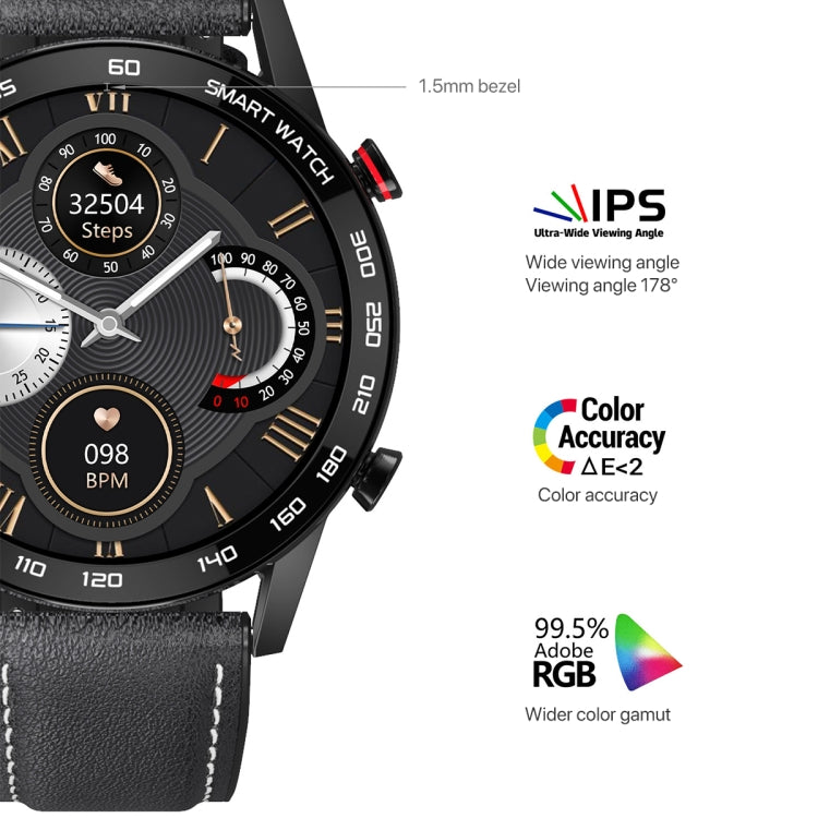 1.3 inch Touch Screen Dual-mode Bluetooth Smart Watch, Support Sleep Monitor / Heart Rate Monitor / Blood Pressure Monitoring(Black Silicone Strap) - Smart Watches by buy2fix | Online Shopping UK | buy2fix